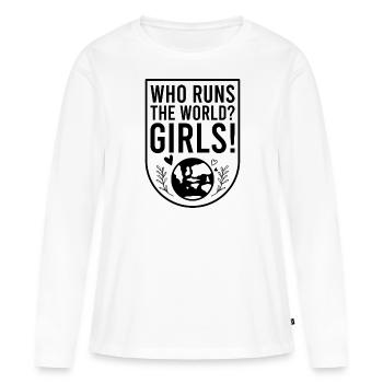 féminisme - T-shirt manches longues Premium bio Femme - blanc - Devant - Julia (174cm)