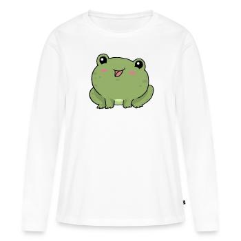 Petite grenouille - T-shirt manches longues Premium bio Femme - blanc - Devant - Julia (174cm)