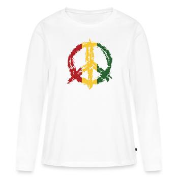Signe de la paix signe de la paix - T-shirt manches longues Premium bio Femme - blanc - Devant - Julia (174cm)
