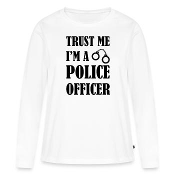 police - T-shirt manches longues Premium bio Femme - blanc - Devant - Julia (174cm)