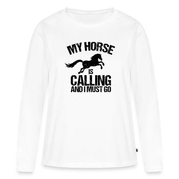 Horse riding - Women's Premium Organic Long Sleeve Shirt - white - Front - Julia (174cm)