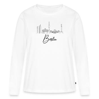 Berlin - Women's Premium Organic Long Sleeve Shirt - white - Front - Julia (174cm)