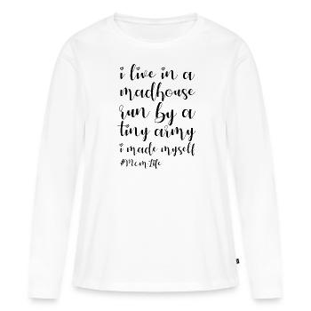 Mutter - Frauen Premium Bio Langarmshirt - Weiß - Vorne - Julia (174cm)
