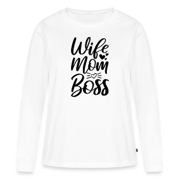 Mutter - Frauen Premium Bio Langarmshirt - Weiß - Vorne - Julia (174cm)