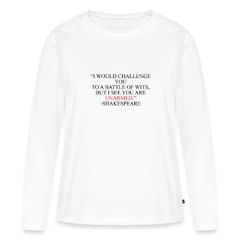 Shakespeare-Battle of Wits - T-shirt manches longues Premium bio Femme - blanc - Devant - Julia (174cm)