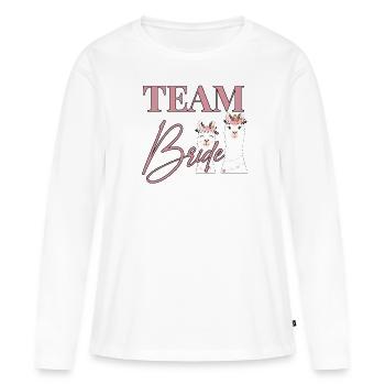 Team Bride Bride Alpaca Lama JGA Wedding - Women's Premium Organic Long Sleeve Shirt - white - Front - Julia (174cm)
