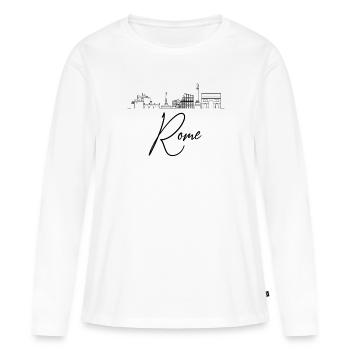 Rome Rome Rome Italie Italie Skyline - T-shirt manches longues Premium bio Femme - blanc - Devant - Julia (174cm)