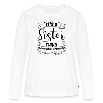 Paroles de soeur - T-shirt manches longues Premium bio Femme - blanc - Devant - Julia (174cm)
