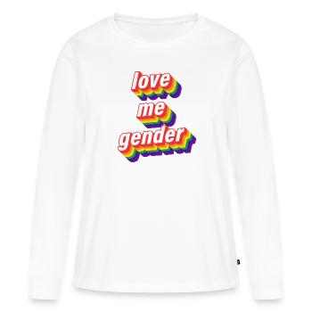 Gay Lesbienne LGBT Homosexualité Sexe - T-shirt manches longues Premium bio Femme - blanc - Devant - Julia (174cm)