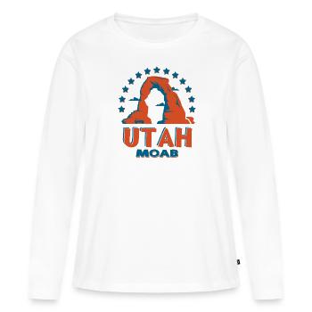 Utah MOAB - T-shirt manches longues Premium bio Femme - blanc - Devant - Julia (174cm)