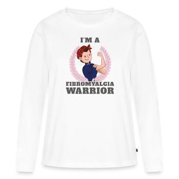 I'm a Fibromyalgia Warrior FM Awareness Gift Gift - Women's Premium Organic Long Sleeve Shirt - white - Front - Julia (174cm)