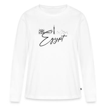 Egypte Egypt Skyline attractions - T-shirt manches longues Premium bio Femme - blanc - Devant - Julia (174cm)