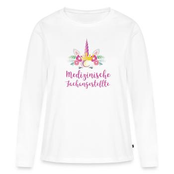 Medizinische Fachangestellte Einhorn Geschenk MFA - Frauen Premium Bio Langarmshirt - Weiß - Vorne - Julia (174cm)