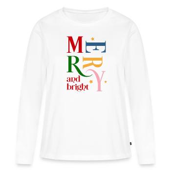 Weihnachten - Frauen Premium Bio Langarmshirt - Weiß - Vorne - Julia (174cm)