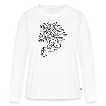 Icelandic Horsehead Geo Tölt - Women's Premium Organic Long Sleeve Shirt - white - Front - Julia (174cm)