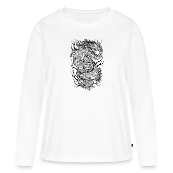 Dragon / Dragon - T-shirt manches longues Premium bio Femme - blanc - Devant - Julia (174cm)
