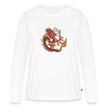 Dragon - Frauen Premium Bio Langarmshirt - Weiß - Vorne - Julia (174cm)
