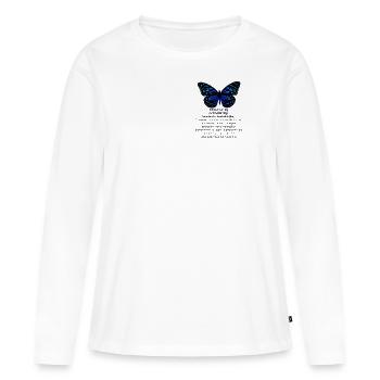 Définition de l'effet papillon - T-shirt manches longues Premium bio Femme - blanc - Devant - Julia (174cm)