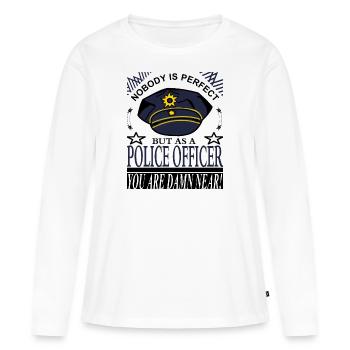 Polizist Polizei - Frauen Premium Bio Langarmshirt - Weiß - Vorne - Julia (174cm)
