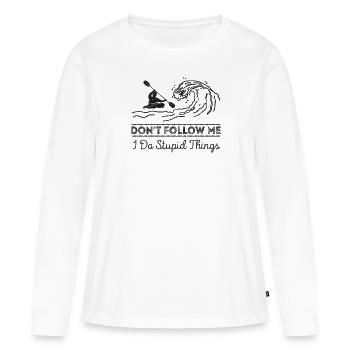 Funny saying - kayaking retro canoe rowing kayak - Women's Premium Organic Long Sleeve Shirt - white - Front - Julia (174cm)