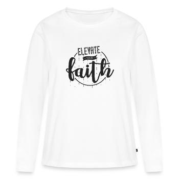 Foi - Foi - Chrétien - T-shirt manches longues Premium bio Femme - blanc - Devant - Julia (174cm)
