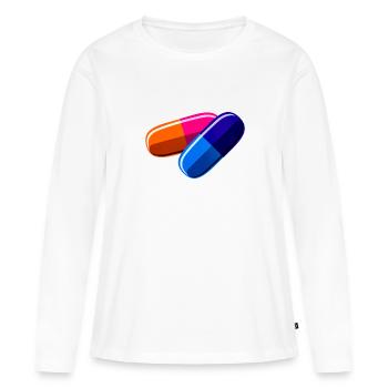 comprimés - T-shirt manches longues Premium bio Femme - blanc - Devant - Julia (174cm)