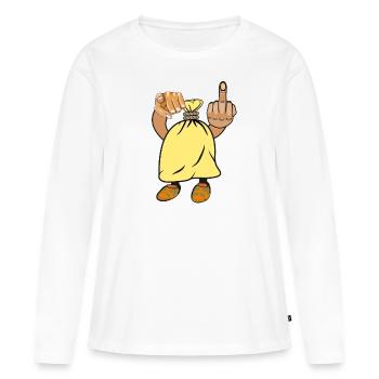 Sack middle finger hand index finger - Women's Premium Organic Long Sleeve Shirt - white - Front - Julia (174cm)