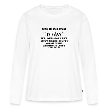 Buchhalter sein - Buchhaltung, Buchhaltergeschenk - Frauen Premium Bio Langarmshirt - Weiß - Vorne - Julia (174cm)
