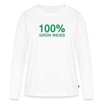 100 POUR CENT VERT BLANC - T-shirt manches longues Premium bio Femme - blanc - Devant - Julia (174cm)