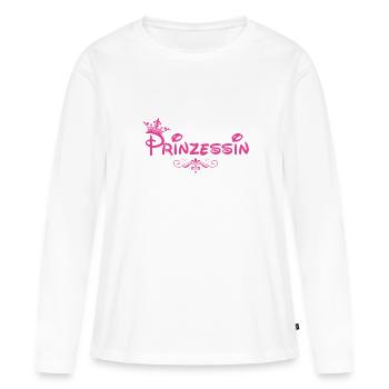 Prinzessin - Verspieltes Design in Pink - Frauen Premium Bio Langarmshirt - Weiß - Vorne - Julia (174cm)