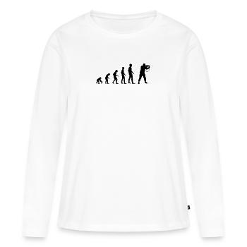 Evolution desmenschen Soldat Kämpfer Waffe - Frauen Premium Bio Langarmshirt - Weiß - Vorne - Julia (174cm)