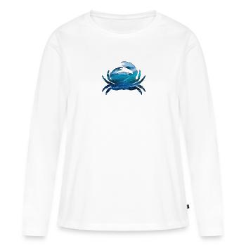 Crabe - T-shirt manches longues Premium bio Femme - blanc - Devant - Julia (174cm)