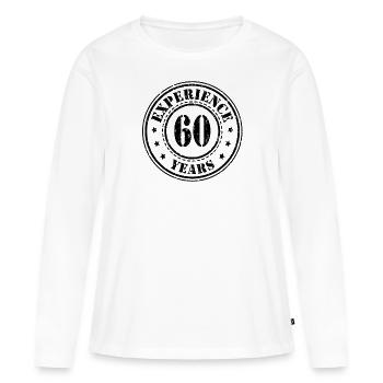 60 years of experience - Women's Premium Organic Long Sleeve Shirt - white - Front - Julia (174cm)