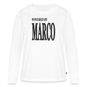 Mon nom est Marco je suis Marco prénom actuel - T-shirt manches longues Premium bio Femme - blanc - Devant - Julia (174cm)
