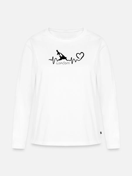 Usedom - Herzschlag - Frauen Premium Bio Langarmshirt - Weiß