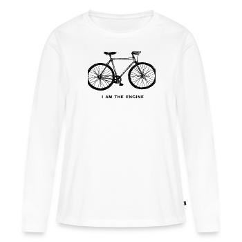 I am the Engine - Frauen Premium Bio Langarmshirt - Weiß - Vorne - Julia (174cm)