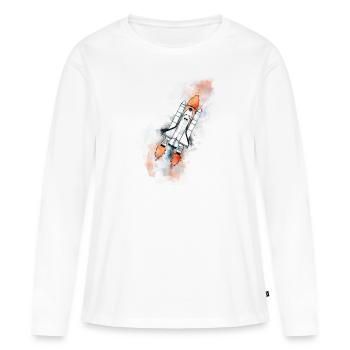 NASA - T-shirt manches longues Premium bio Femme - blanc - Devant - Julia (174cm)