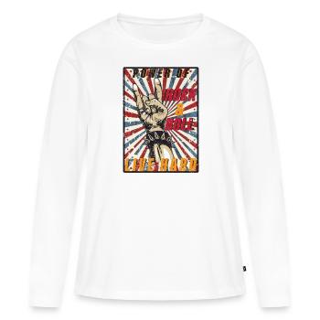 Rock and Roll - T-shirt manches longues Premium bio Femme - blanc - Devant - Julia (174cm)