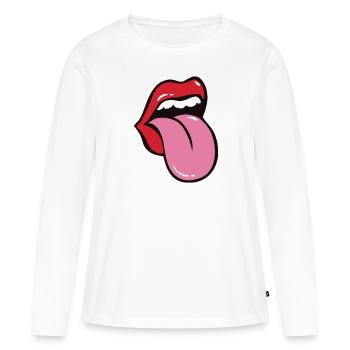 Rock and roll - T-shirt manches longues Premium bio Femme - blanc - Devant - Julia (174cm)