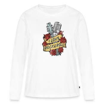 Rock and Roll - Frauen Premium Bio Langarmshirt - Weiß - Vorne - Julia (174cm)