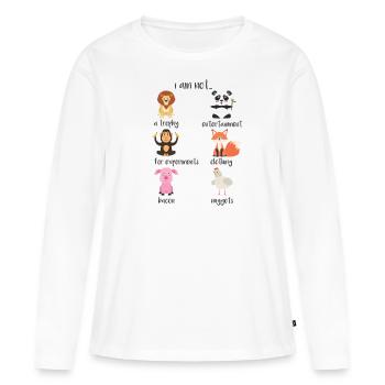 Animaux végétariens cadeau végétalien - T-shirt manches longues Premium bio Femme - blanc - Devant - Julia (174cm)
