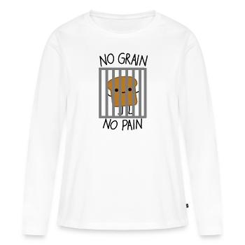 no gluten, no pain - Women's Premium Organic Long Sleeve Shirt - white - Front - Julia (174cm)