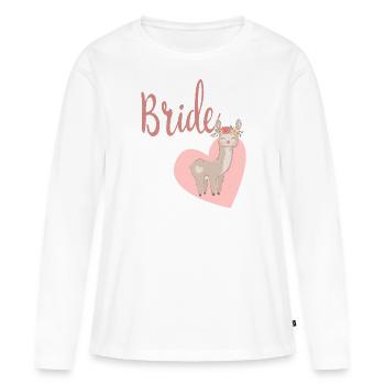 Bride To Be Braut Alpaca Lama Alpaka JGA Party - Frauen Premium Bio Langarmshirt - Weiß - Vorne - Julia (174cm)