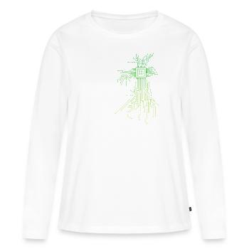 PCB Platinen Layout CPU Herz Computer Admin Nerd - Frauen Premium Bio Langarmshirt - Weiß - Vorne - Julia (174cm)
