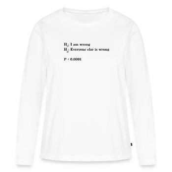 Statistiques et science des données - Alternative - T-shirt manches longues Premium bio Femme - blanc - Devant - Julia (174cm)