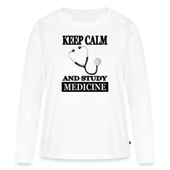 Studying medicine medicine studying doctor gift - Women's Premium Organic Long Sleeve Shirt - white - Front - Julia (174cm)