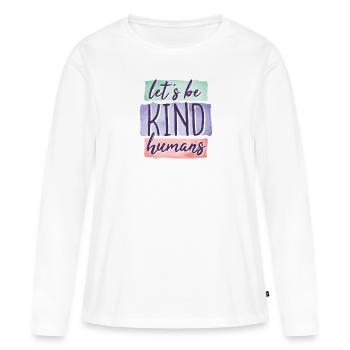 Let's be kind humans - Women's Premium Organic Long Sleeve Shirt - white - Front - Julia (174cm)