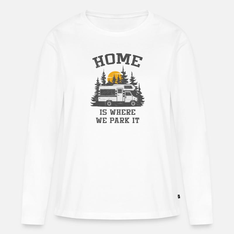 Camper Camping Wohnmobil - Frauen Premium Bio Langarmshirt - Weiß