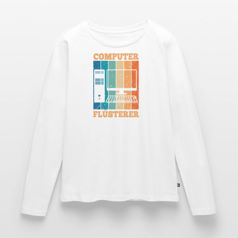 Computerflüsterer Informatiker Retro PC Computer Frauen Premium Bio Langarmshirt