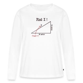 Math Math Meme Find X Found It Pythagore - T-shirt manches longues Premium bio Femme - blanc - Devant - Julia (174cm)